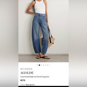 Agolde Luna Mid Denim Barrel-Leg Jeans